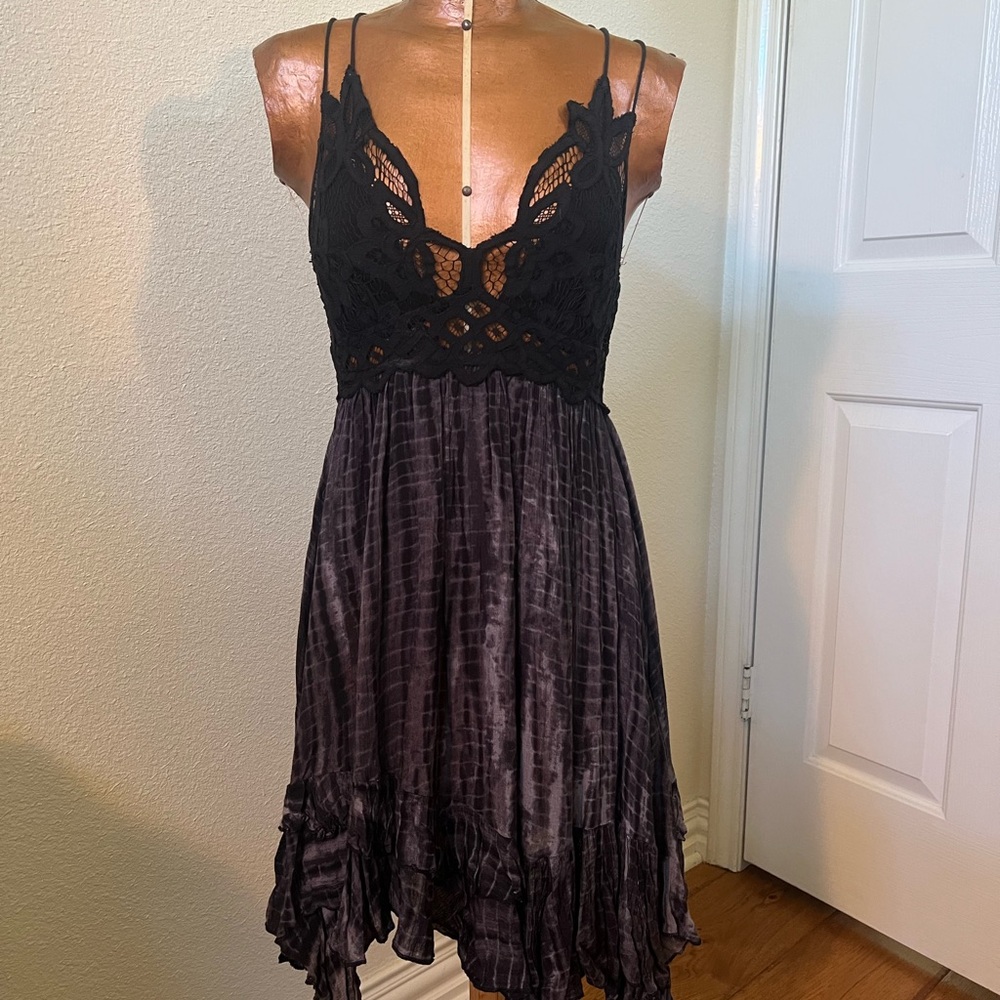 Free People Chic Black Lace Bodice Dress